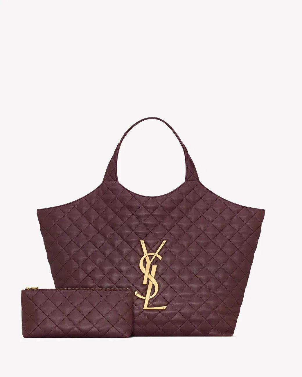 Saint Laurent Purple Icare Oversized Quilted Leather Shopping Bag