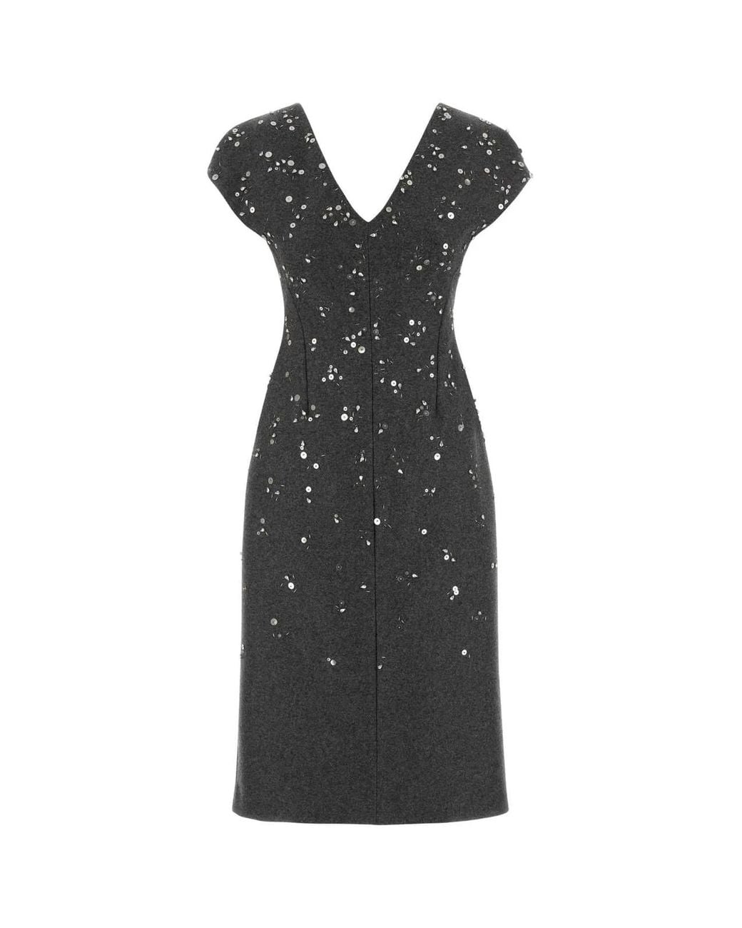 Jil Sander Black Dark Felt Dress