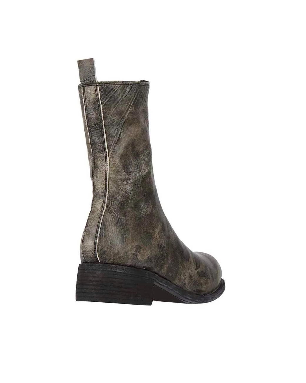 Guidi Gray Leather Boots With Front Zip for men