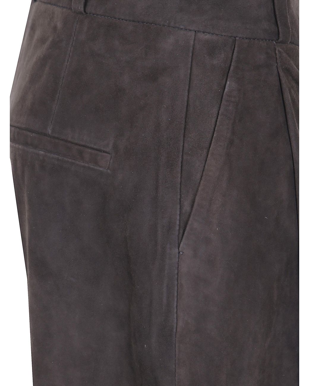 The Jackie Leathers Gray "Promise" Suede Trousers