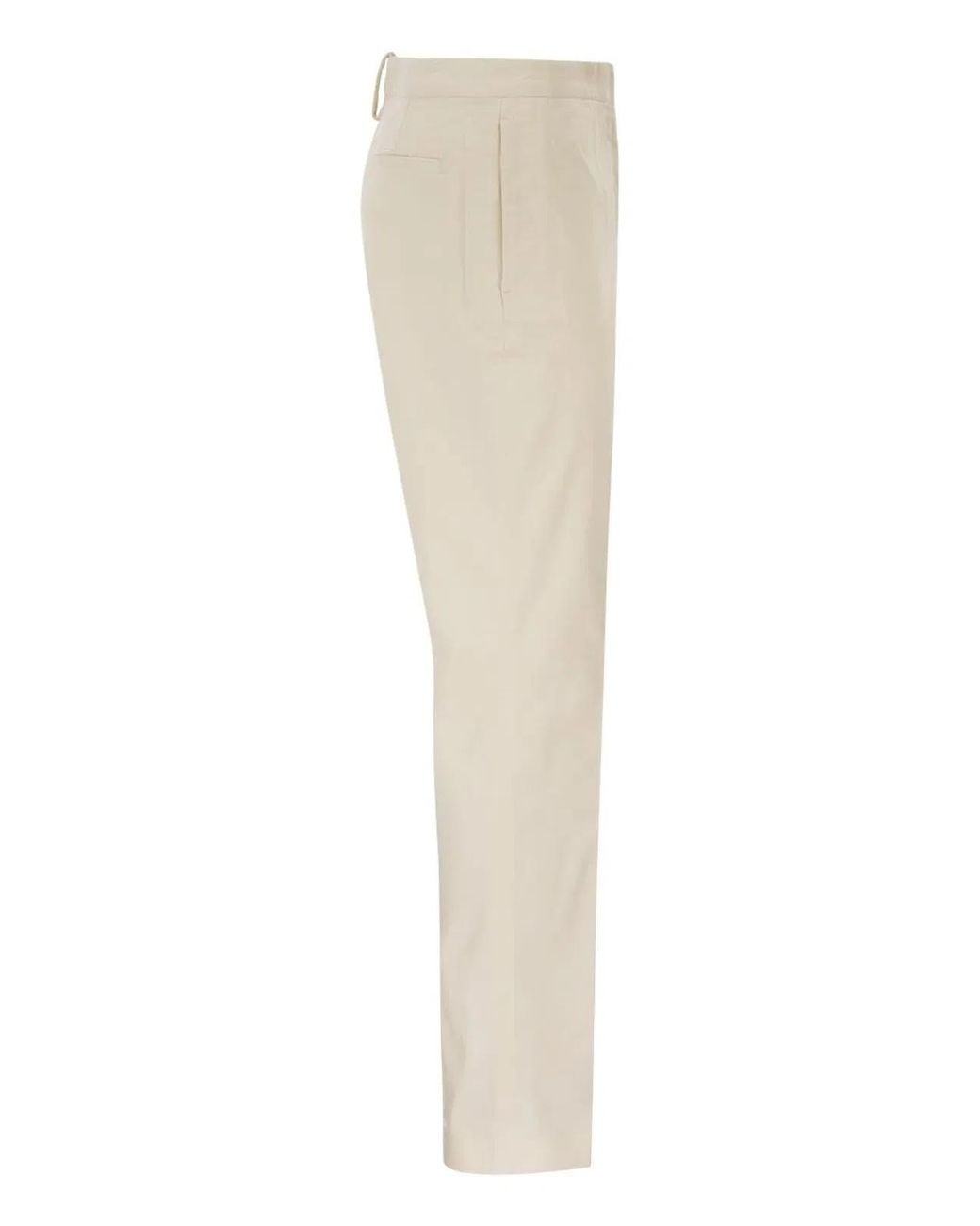 Fabiana Filippi Natural Gabardine Trousers With Diamond Detail