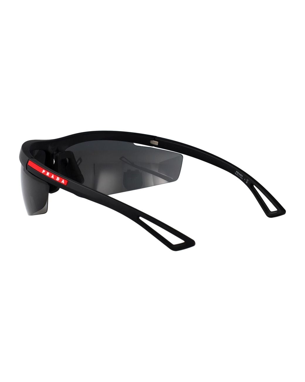 Prada Linea Rossa Black Matte Injectate Sunglasses for men