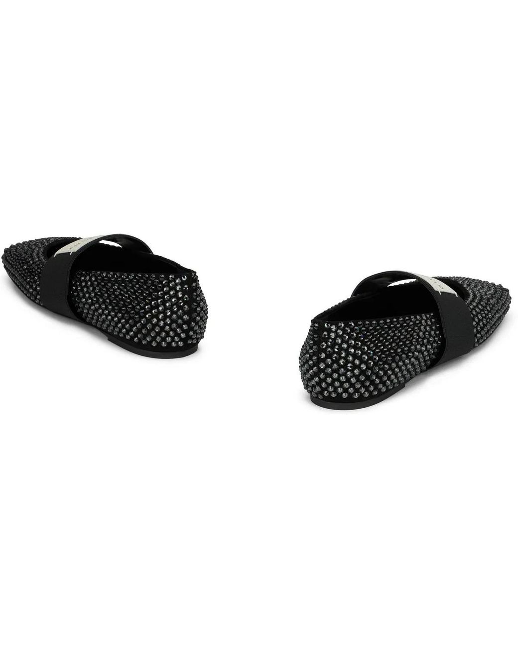 Givenchy Black Sliced Square Ballerinas With Rhinestones