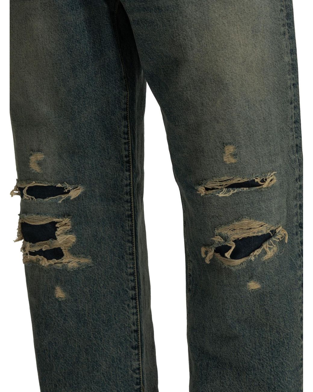 Maison Margiela Gray "Distressed" Straight-Leg Jeans for men