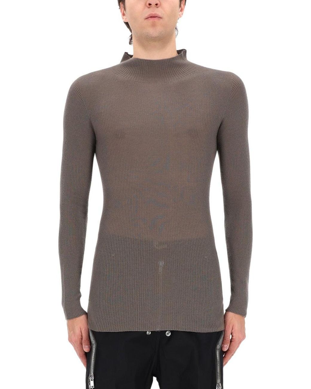 Rick Owens Gray Ribbed "Tabard" Knit for men