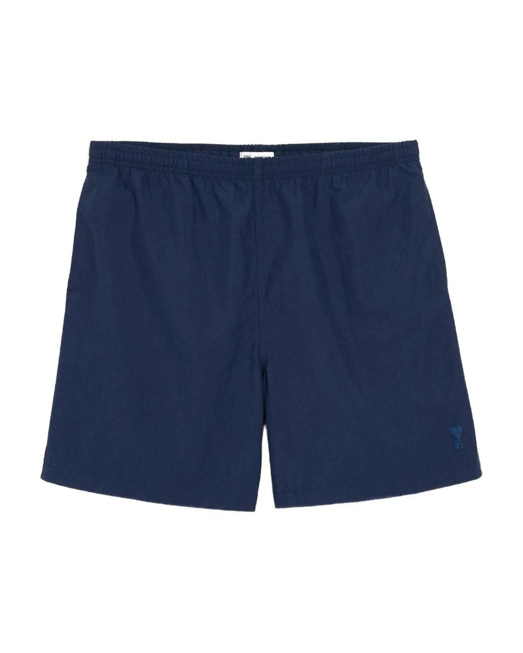 AMI Blue Logo Plain Swim Shorts for men