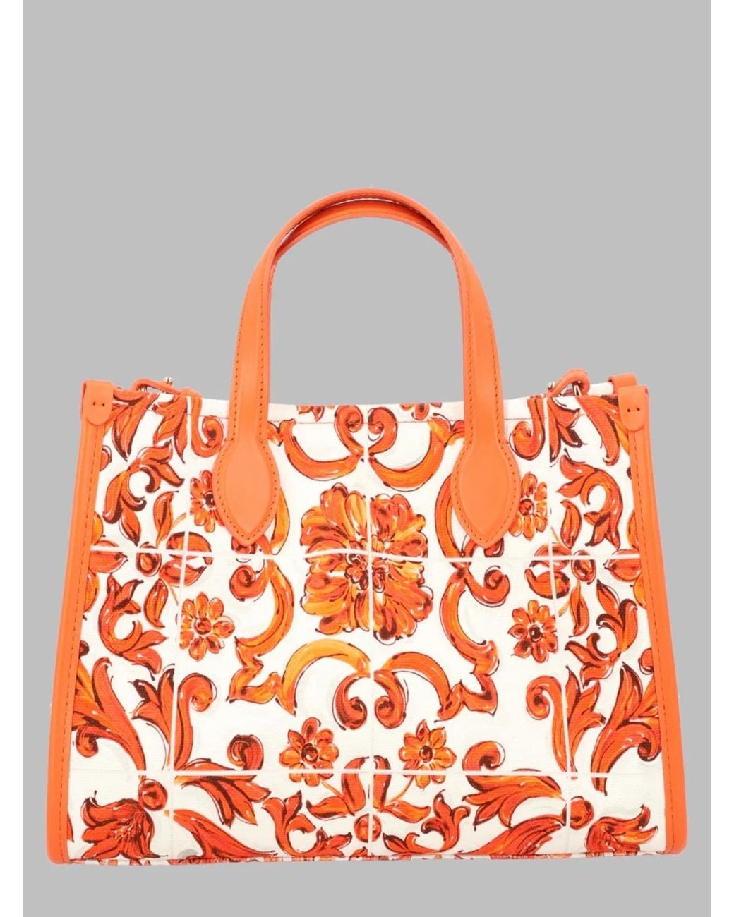 Dolce & Gabbana Orange Dolce & Gabbana Shopping Canvas Stampato