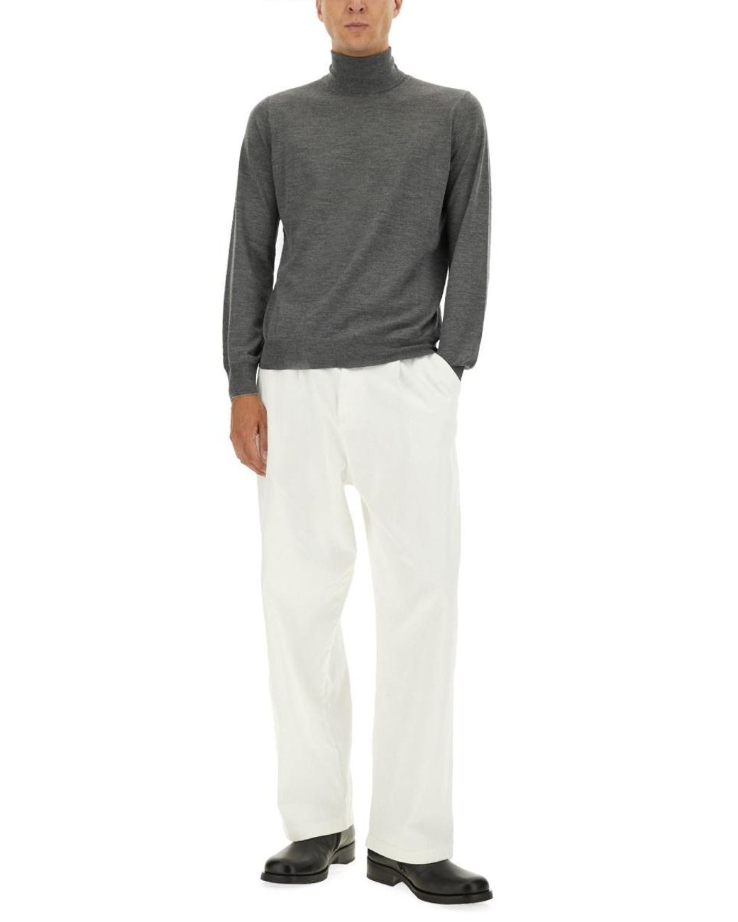 Brunello Cucinelli Gray Turtleneck Shirt for men