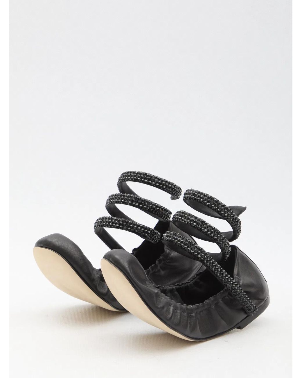 Rene Caovilla Black Cleo Ballerinas