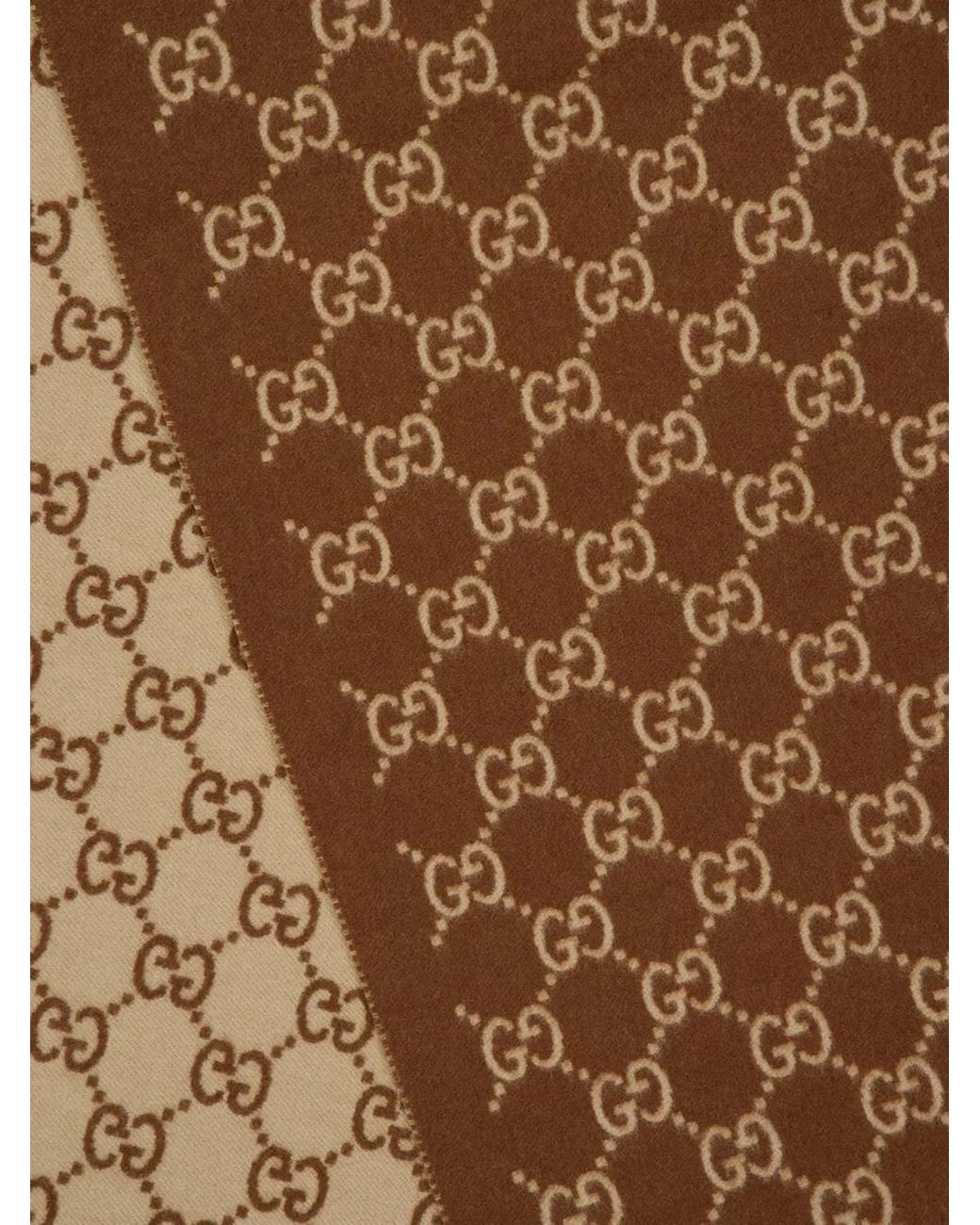 Gucci Brown Gg Cashmere Shawl