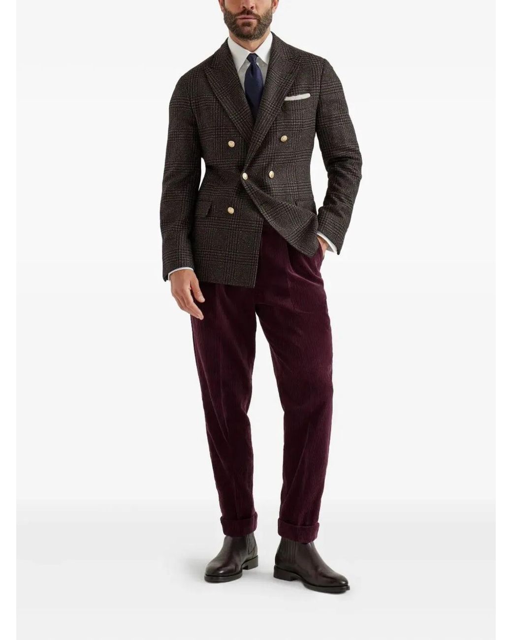 Brunello Cucinelli Black Double Breasted Jacket for men