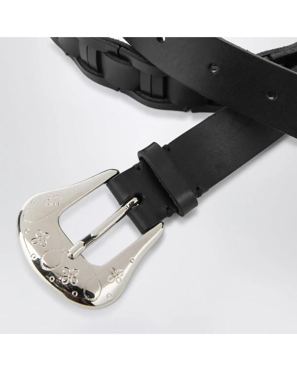 NAMACHEKO Black Leather Belt for men