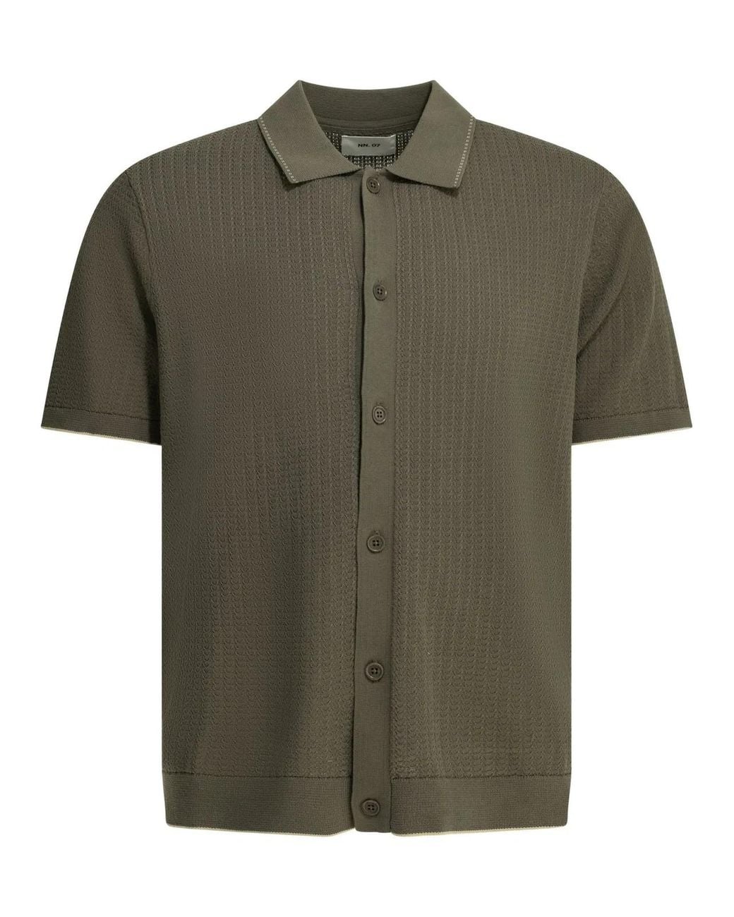 NN07 Green "Nalo" Polo Shirt With Buttons for men