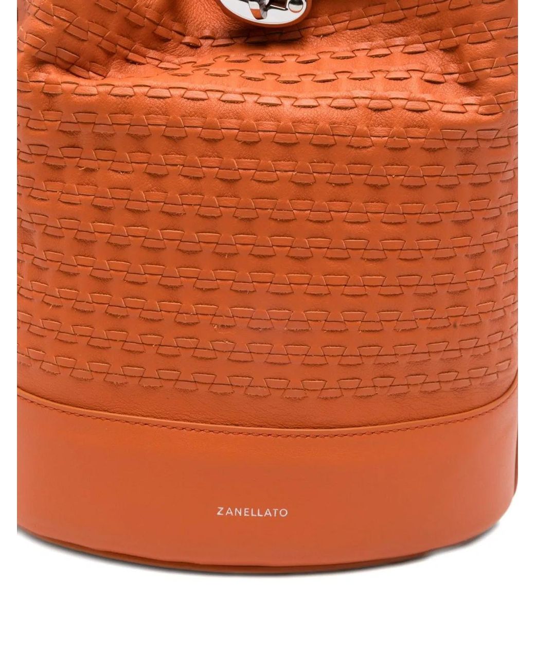 Zanellato Orange Monda' Musiva Small Leather Bucket Bag