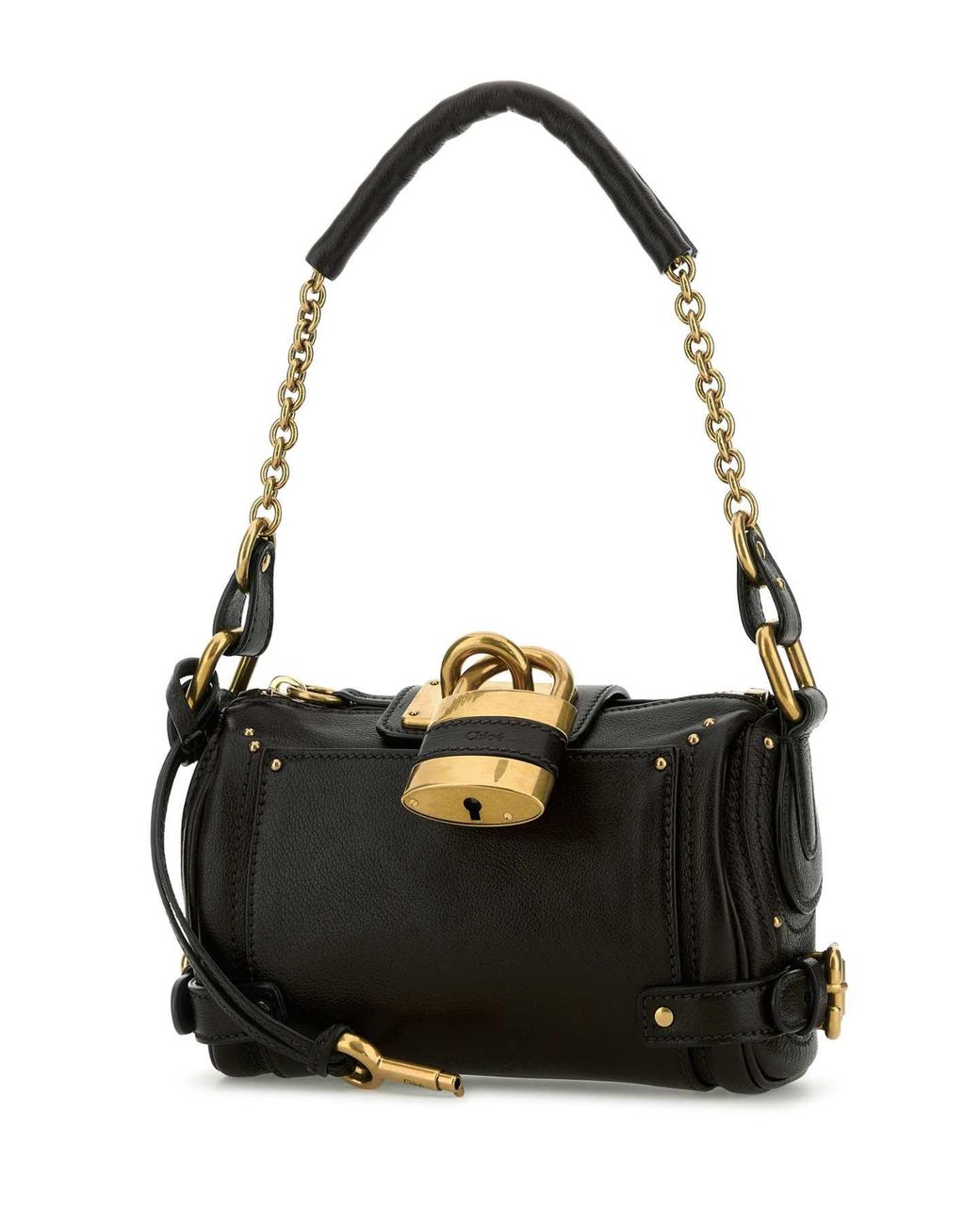 Chloé Black Leather Small Paddington Shoulder Bag