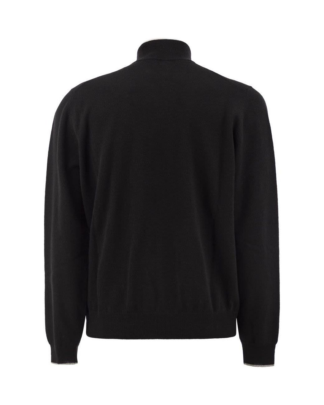 Peserico Black Virgin Wool And Cashmere Zip Cardigan