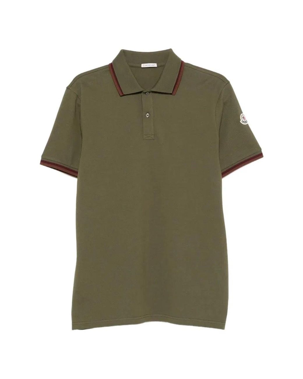 Moncler Green Premium Cotton Short Sleeve Polo For for men