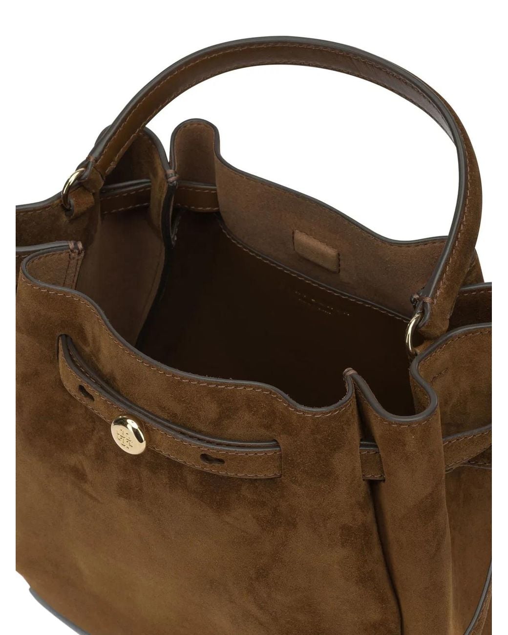 Tory Burch Brown Bovine Suede Polyamide Polyurethane Lamb Leather Handbag