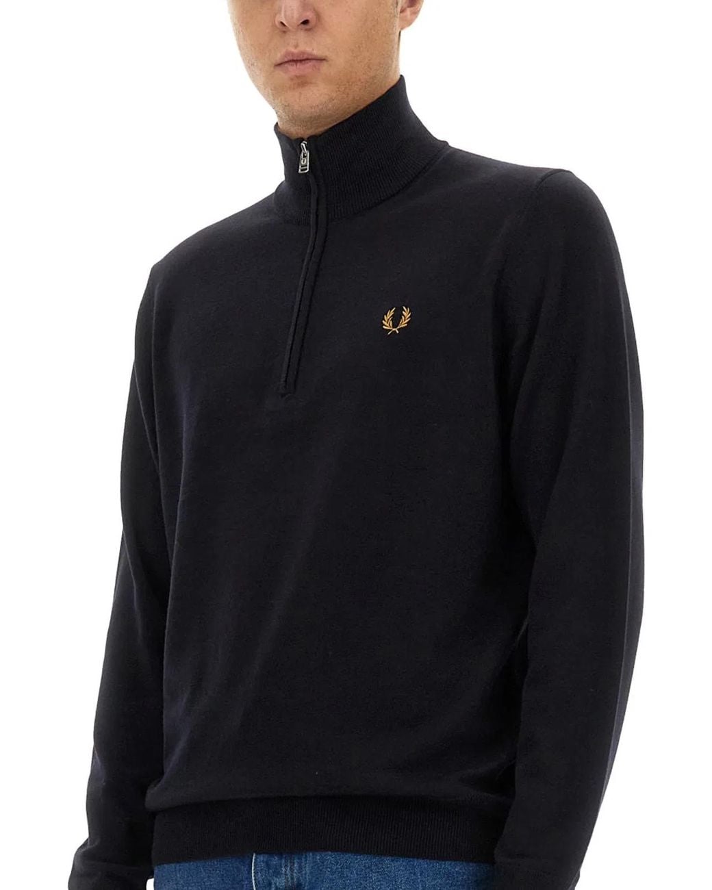 Fred Perry Black Jersey With Logo for men