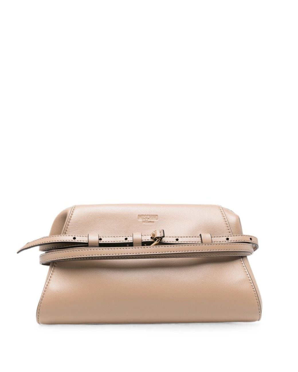 Moschino Couture Natural Belt-Detail Clutch