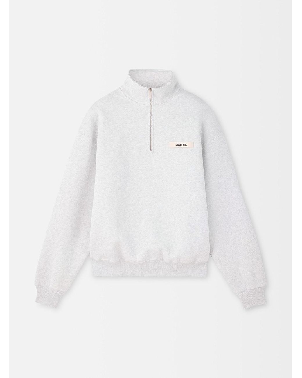Jacquemus White Textured Grosgrain Knit Crewneck Sweater for men