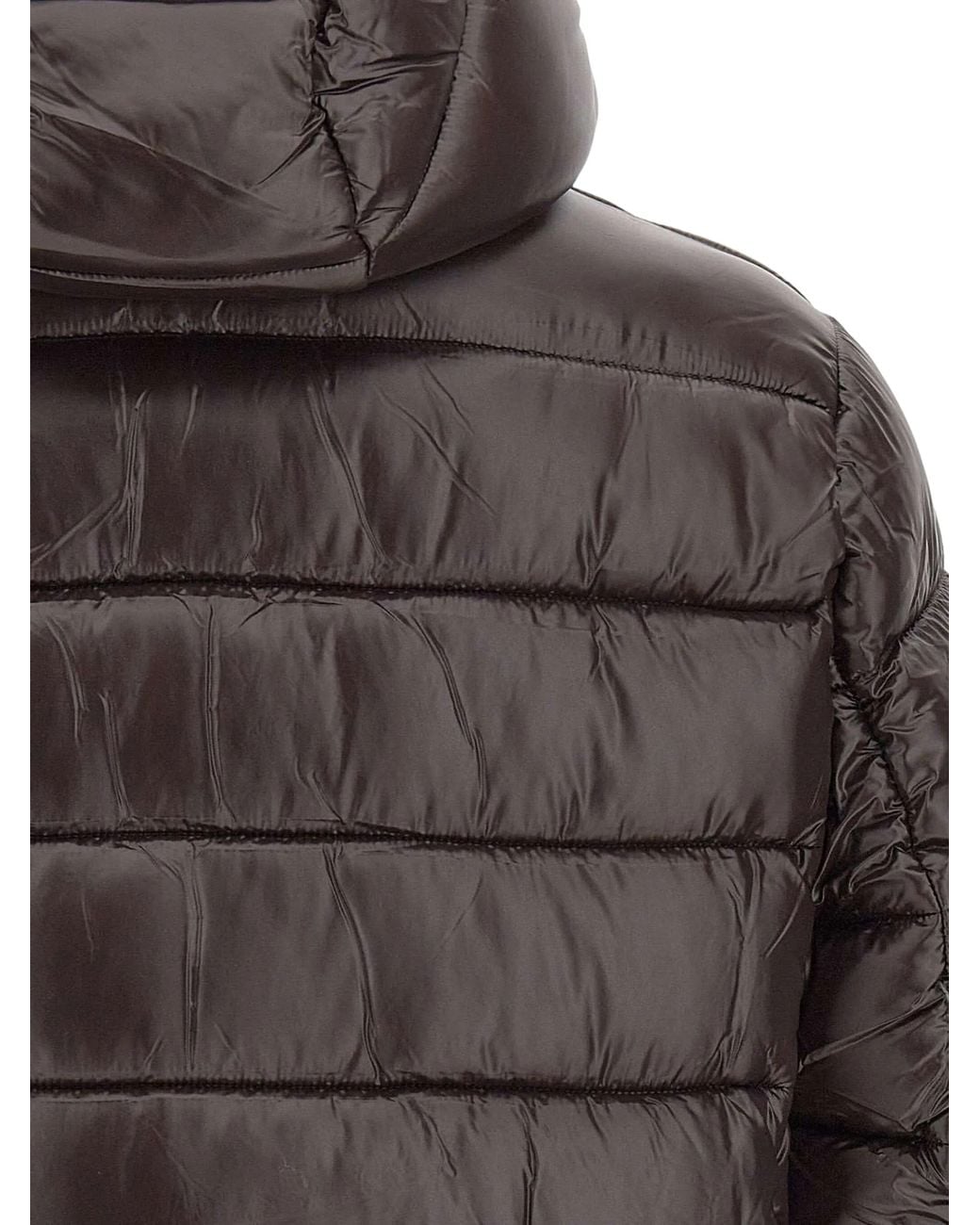 Save The Duck Gray Slouch-Hood Quilted Jacket for men