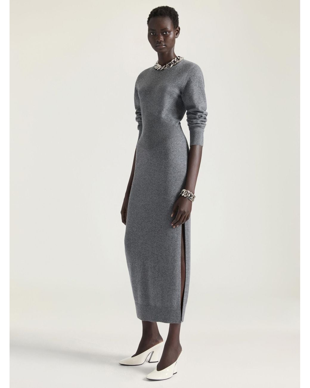 Givenchy Gray Long Knit Dress