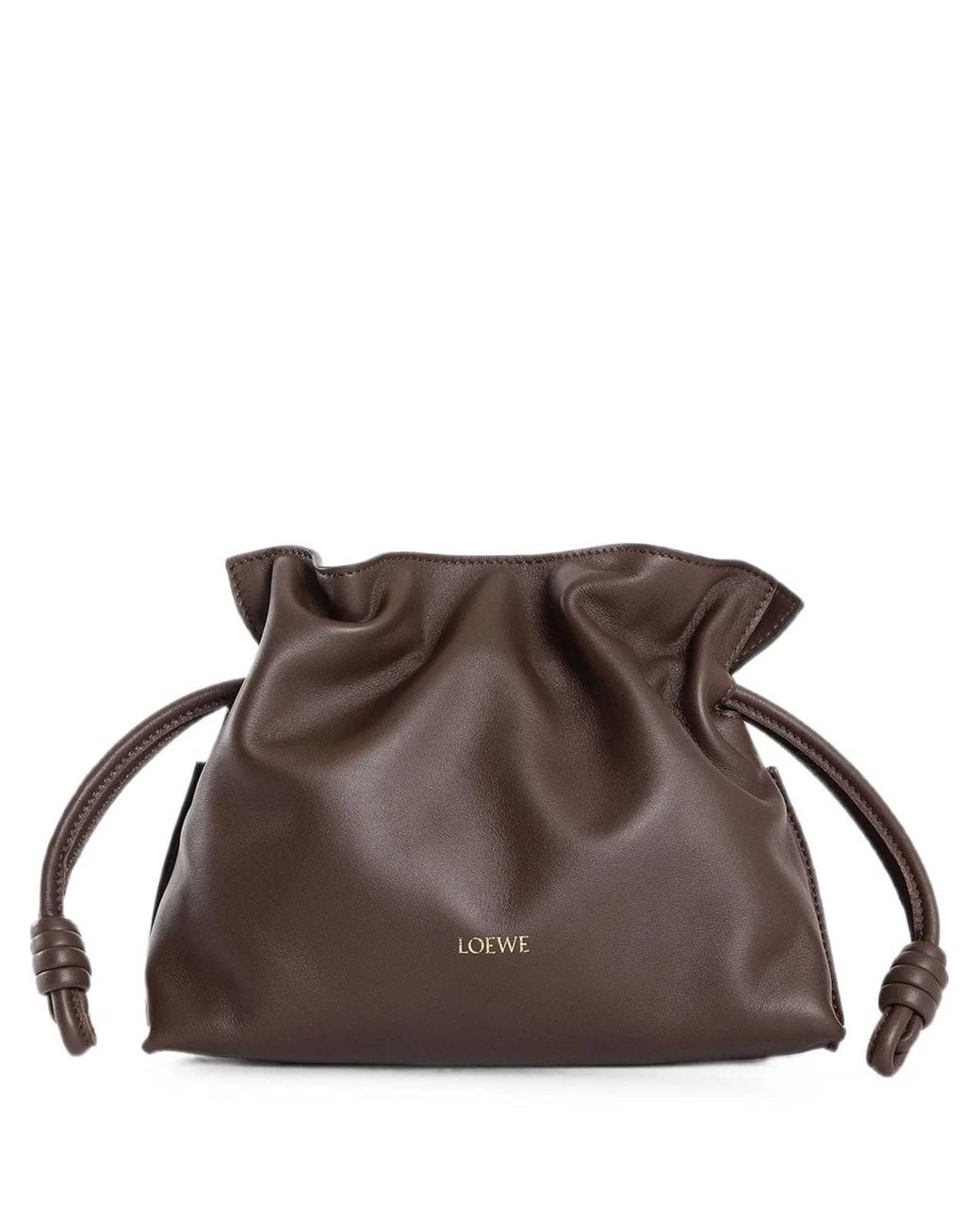 Loewe Brown Mini Flamenco Knotted Clutch Bag