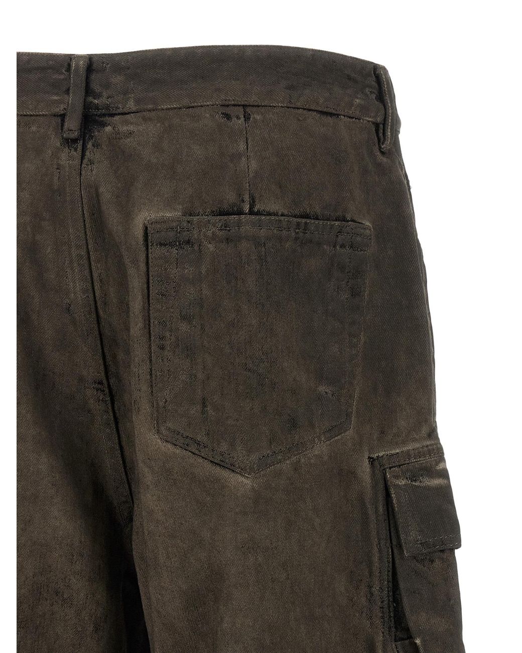 Rick Owens Gray Cotton Cargo Pants for men