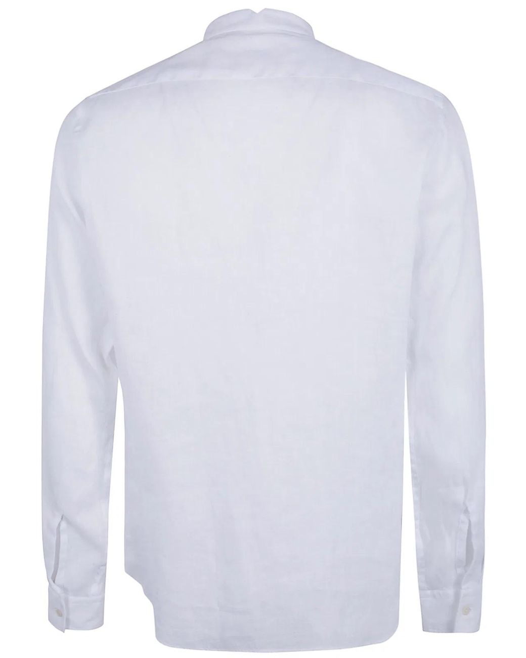 Tintoria Mattei 954 White Pleated Linen Shirt for men