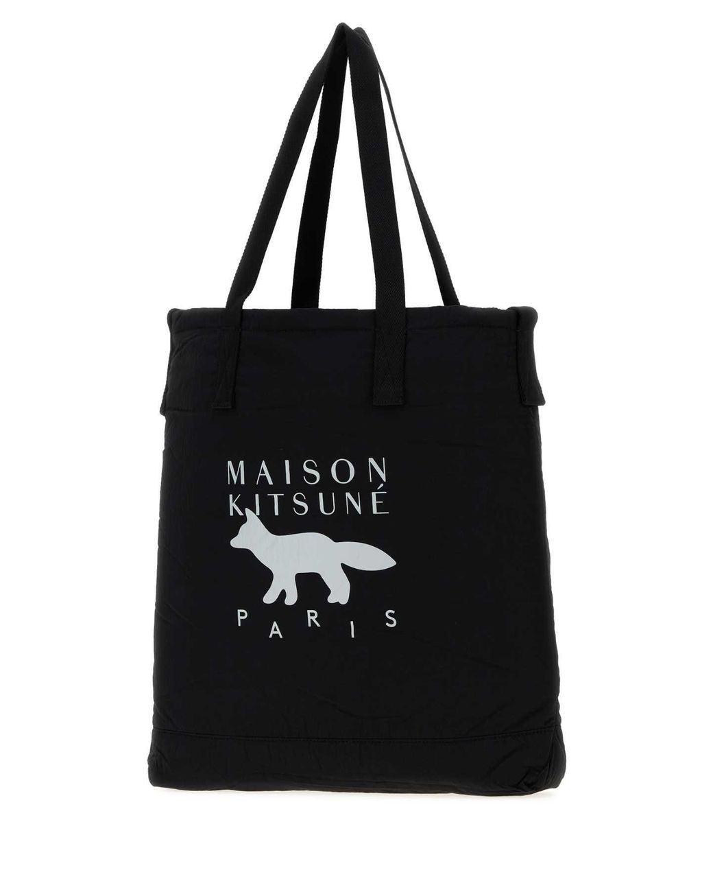 Maison Kitsuné Black Drawstring Tote