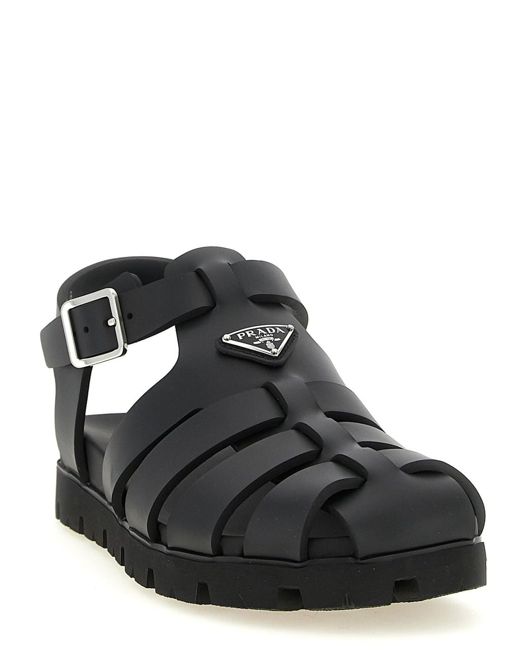 Prada Black Cage Sandals for men