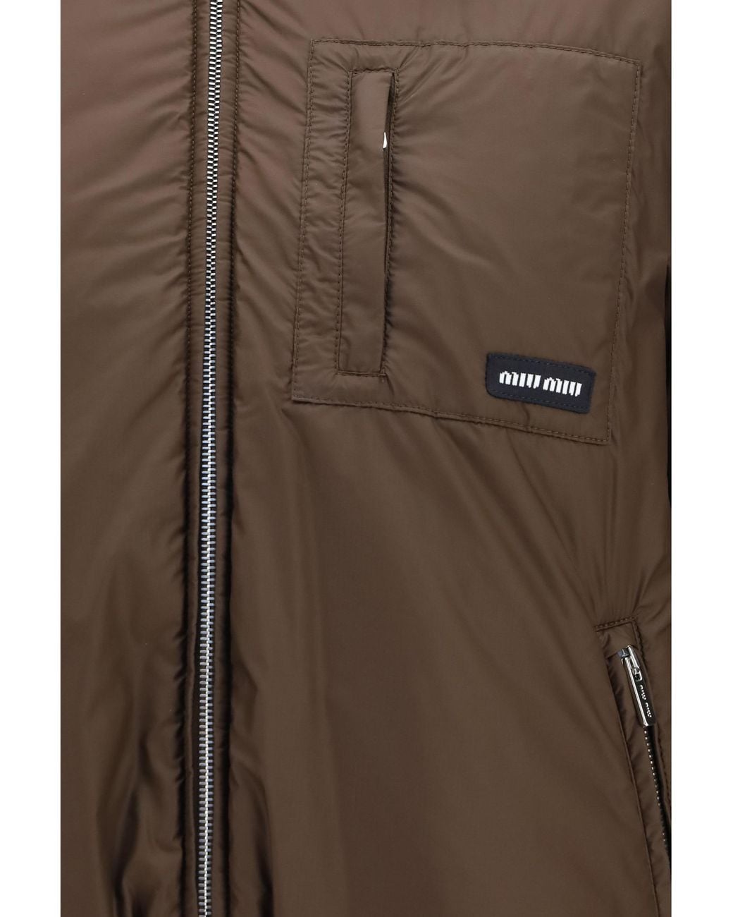Miu Miu Brown Short Ripstop Down Jacket