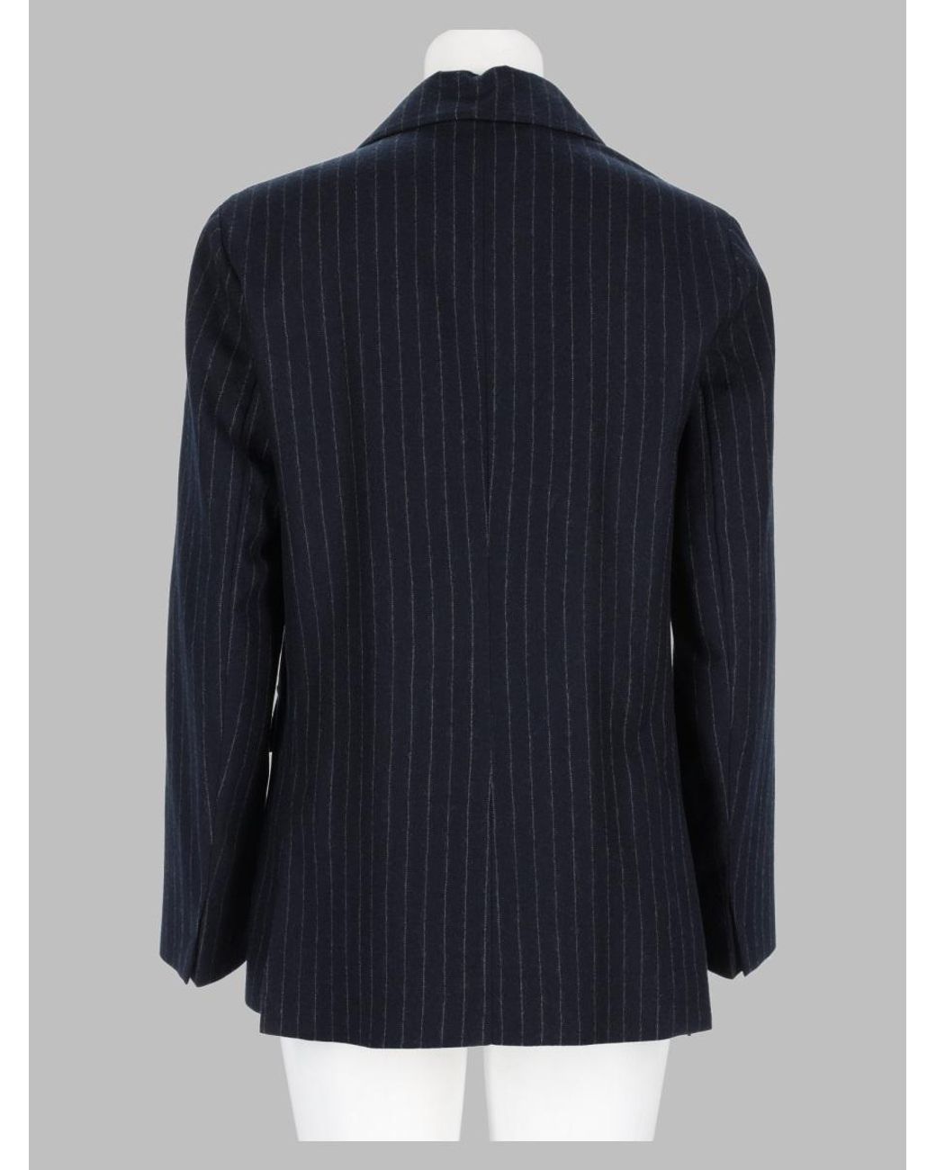 Max Mara Blue S Max Mara Double-Breasted Wool Jacket