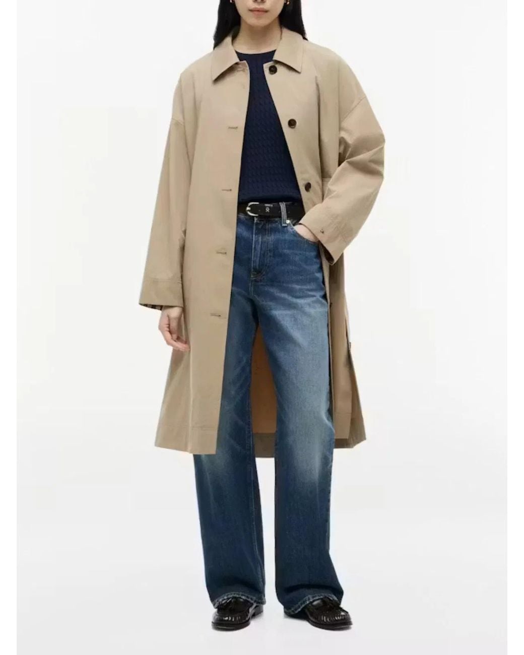 Tommy Hilfiger Natural Short Cotton Coat With Minimalist Design And Classic Details