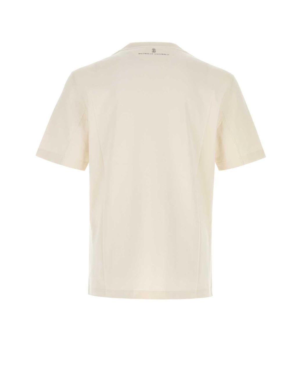 Brunello Cucinelli White Sand Cotton T-Shirt for men