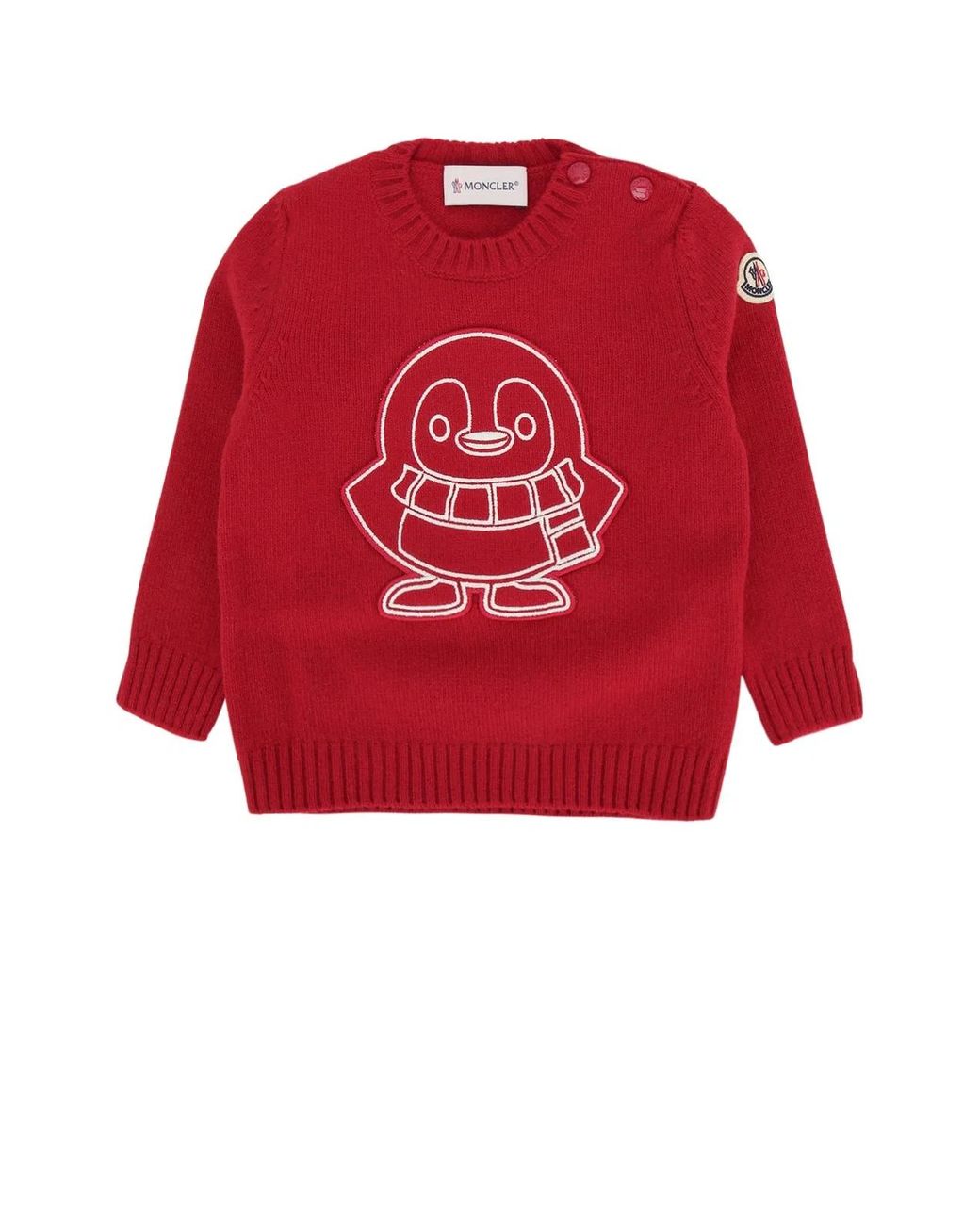 Moncler Red Kids Crew Neck Knit Sweater