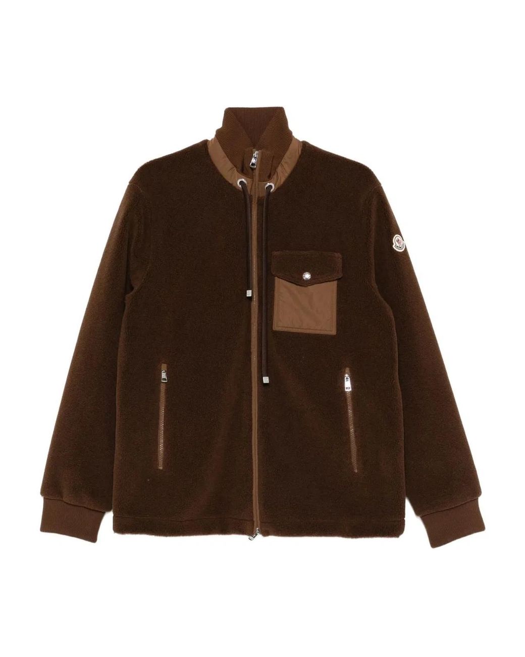 Moncler Brown Zip Up Cardigan for men