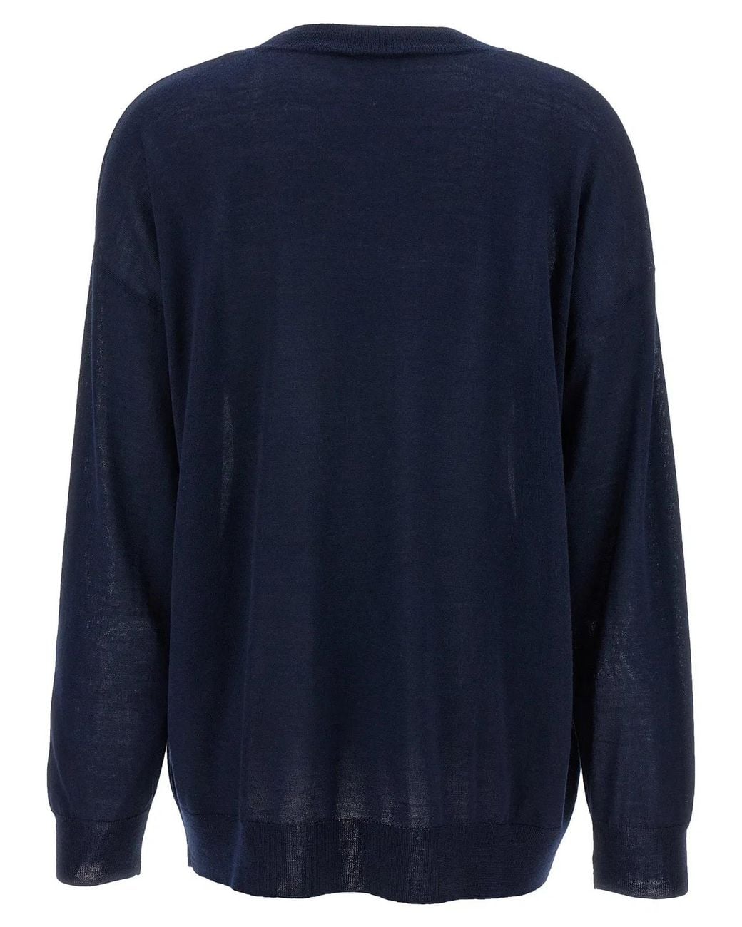 P.A.R.O.S.H. Blue Lightweight Wool Blend Crew-Neck Sweater