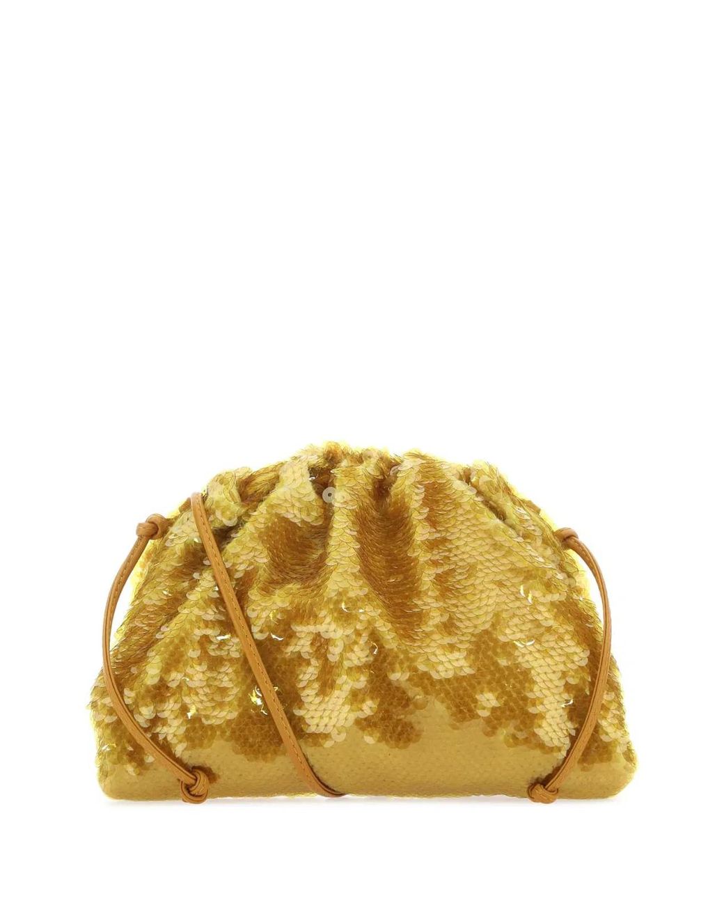 Bottega Veneta Yellow Ochre Sequins Mini Pouch Clutch