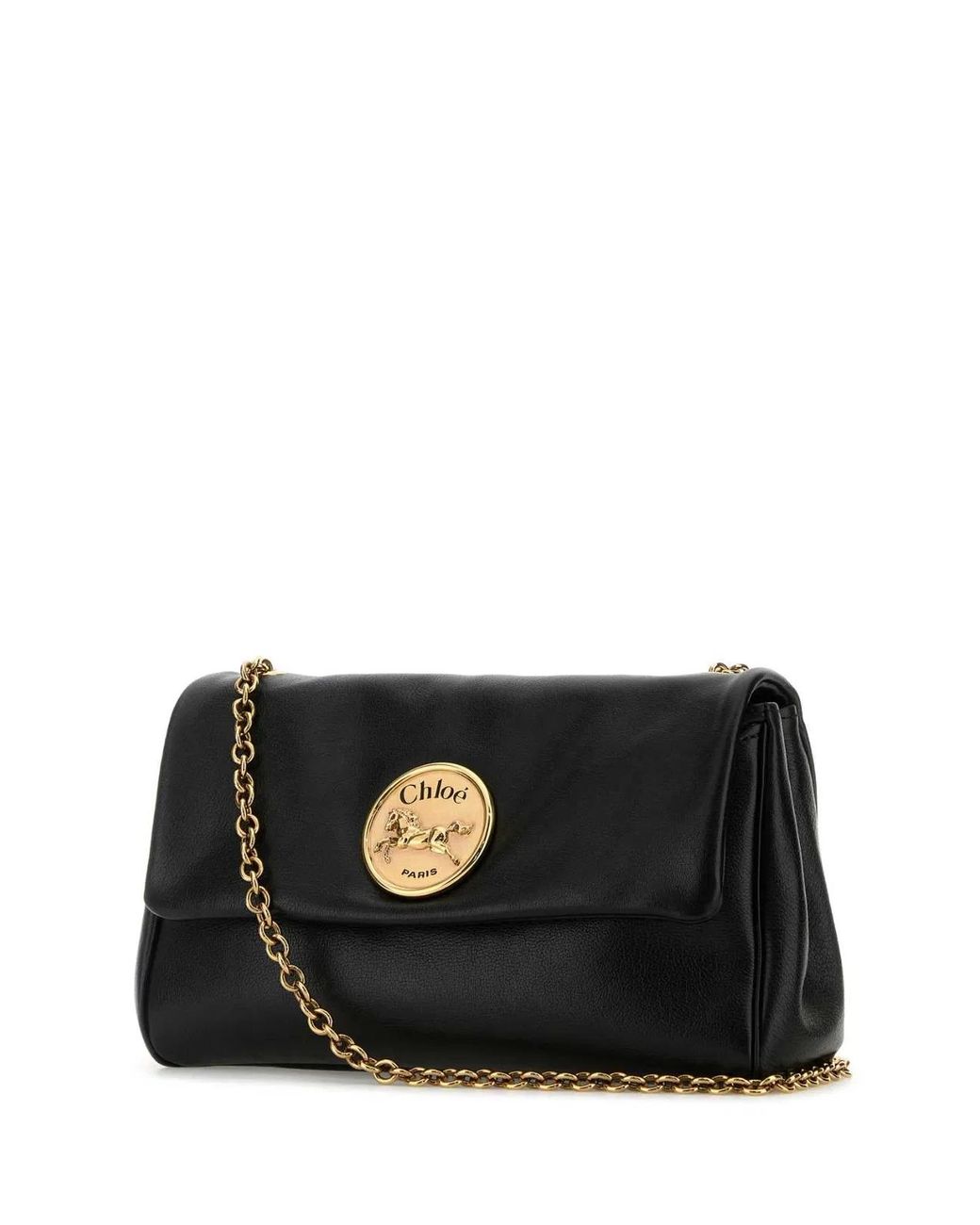 Chloé Black Leather Heritage Shoulder Bag