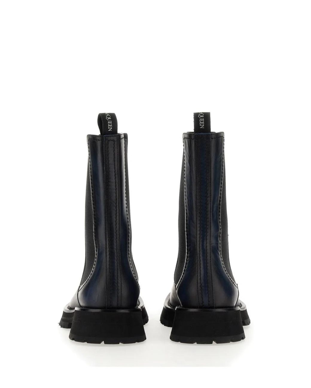 McQueen Black Leather Boot for men