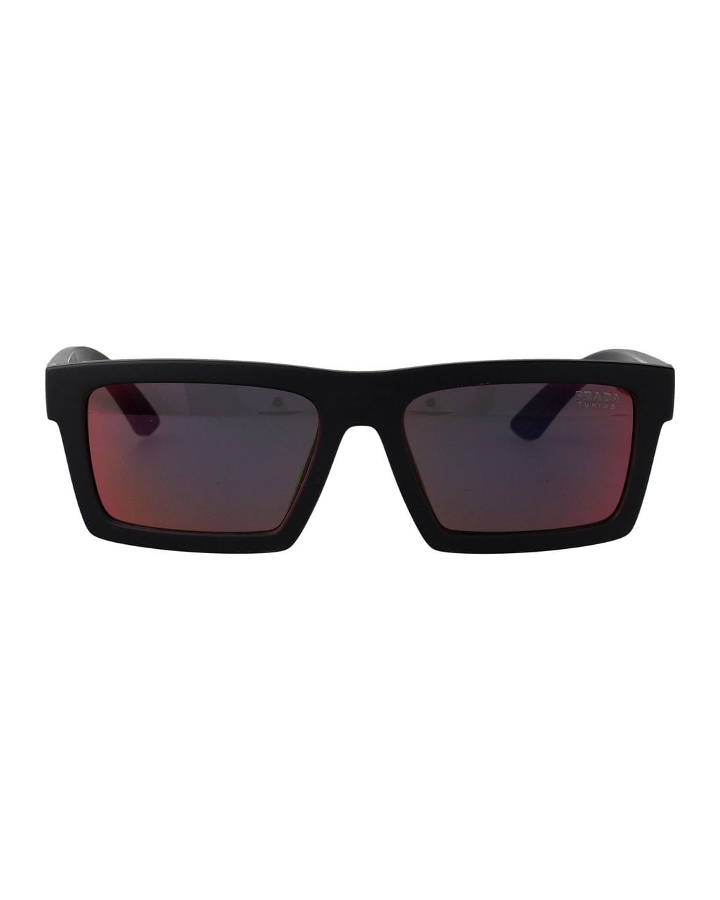 Prada Linea Rossa Black Matte Injectate Sunglasses for men