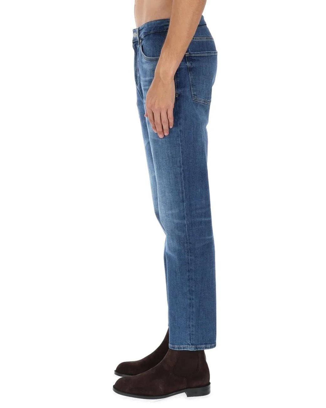 Boss Blue Cotton-Blend Jeans for men