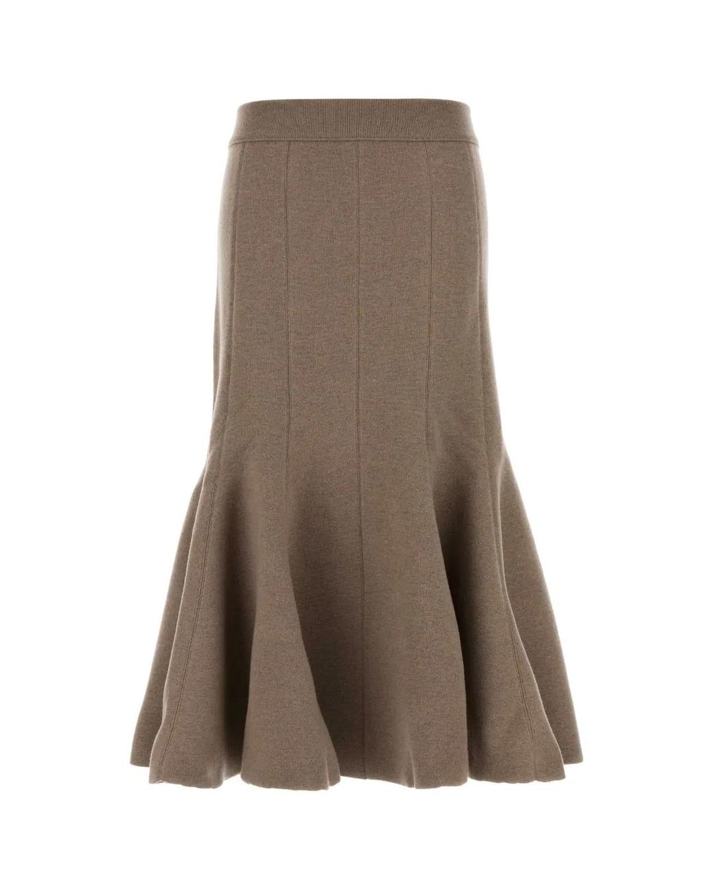 Bottega Veneta Brown Cappuccino Cashmere Blend Skirt