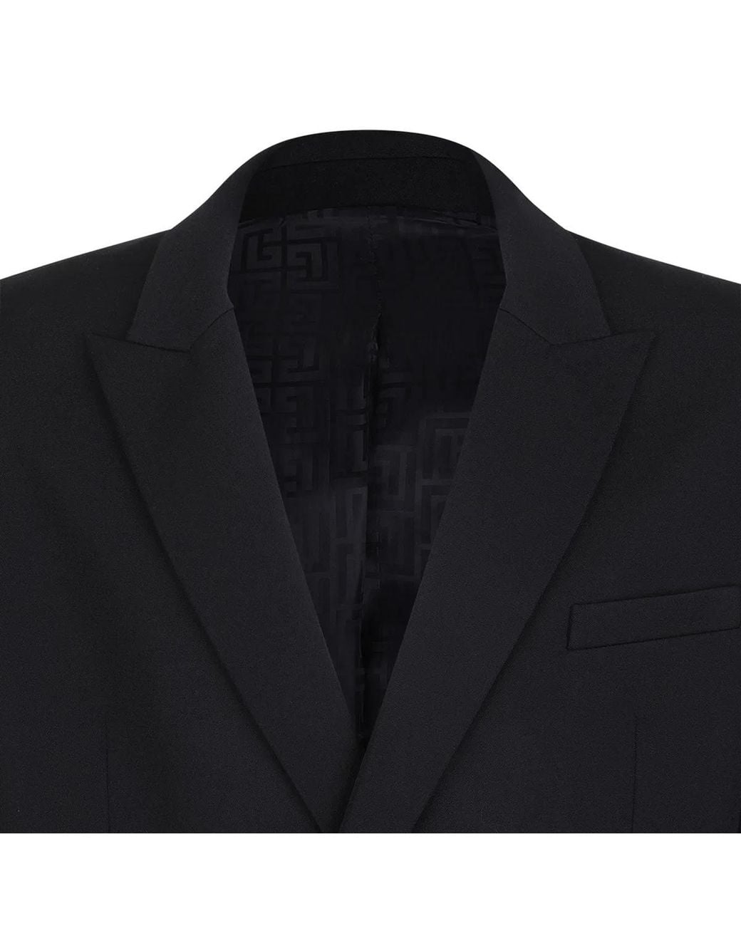 Balmain Black Wool Fitted Collection Blazer for men