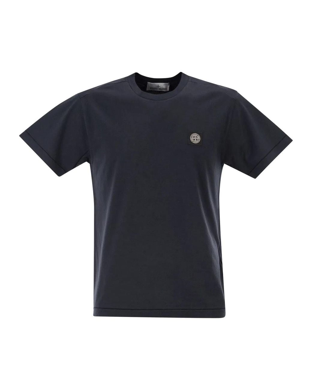 Stone Island Black Slim Fit T-Shirt With Compass Patch for men