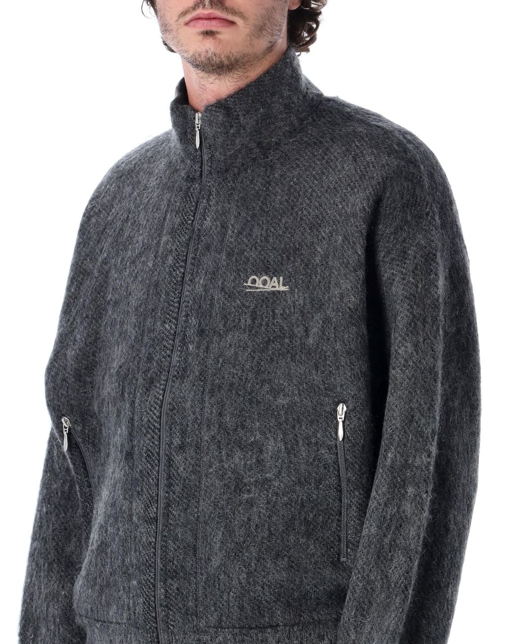 Nanamica Blue Zip Up Mohair Jkt for men