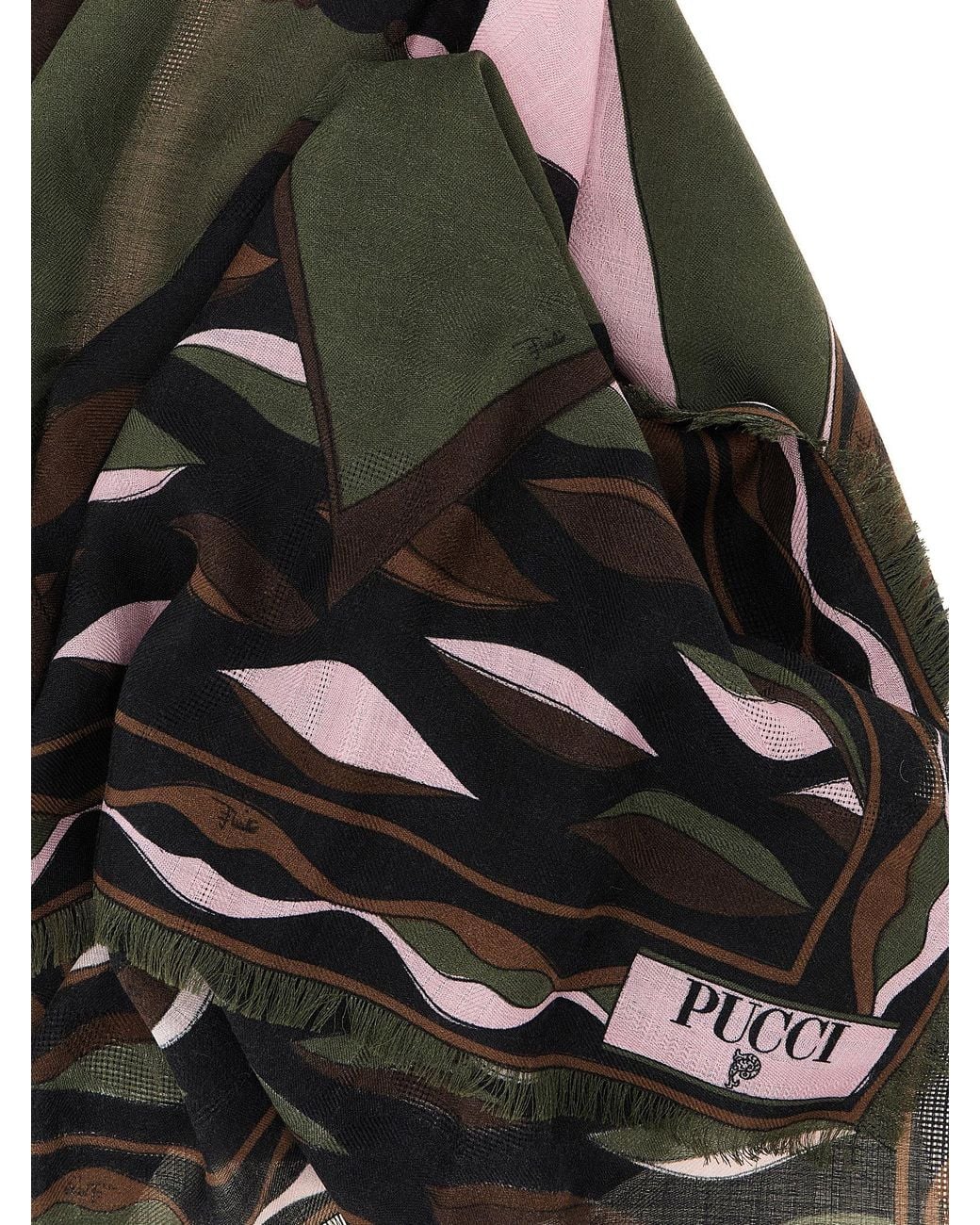 Emilio Pucci Black Pashmina 'Dune'