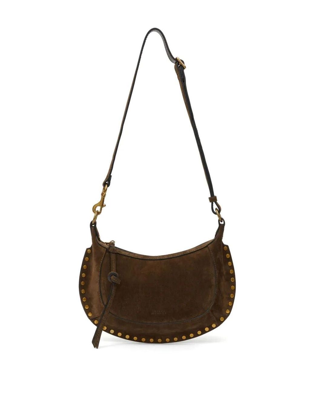 Isabel Marant Brown Oskan Moon Leather Shoulder Bag